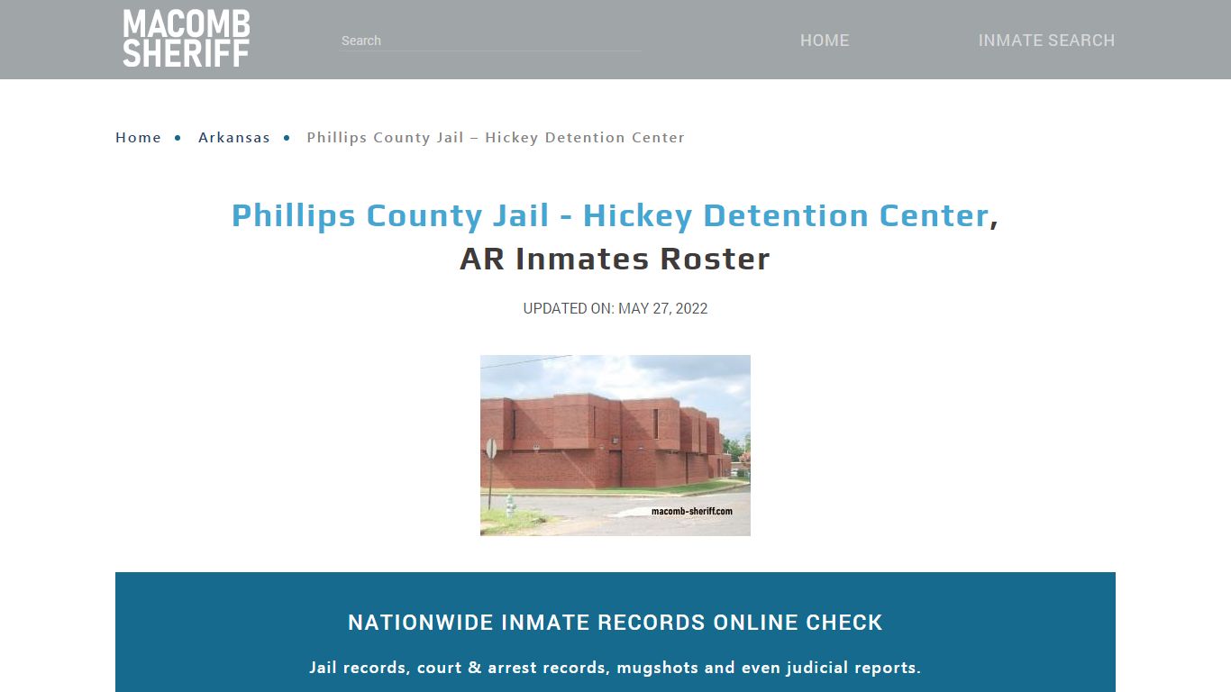 Phillips County Jail - Hickey Detention Center, AR Jail ...